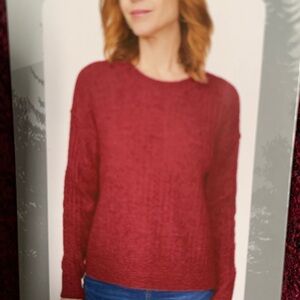 New Legendary Outfitters Women's Cozy Cable Knit Sweater, Garnet, Size XXL